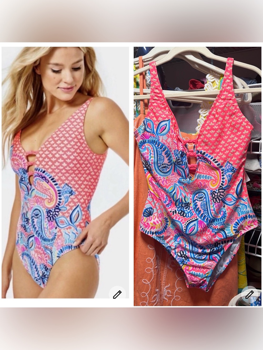 Lilly Pulitzer jaspen swimsuit one piece coral spritz SZ 6